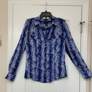 WHBM silk snake print blouse